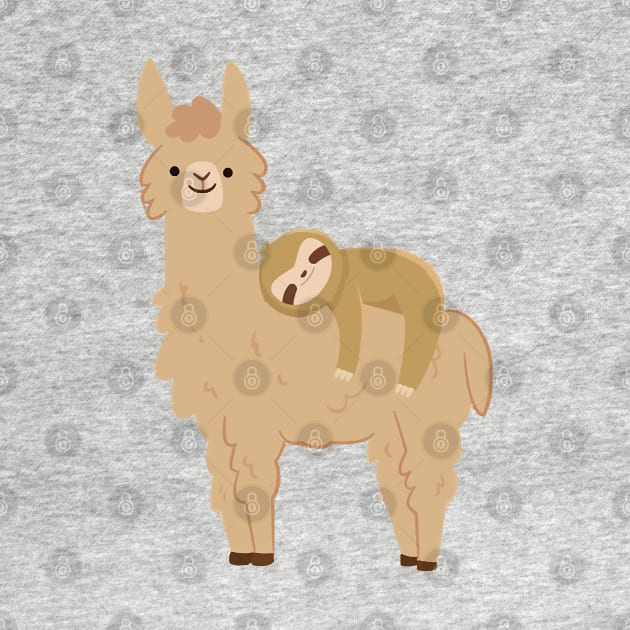 Adorable Sloth Laying on a Llama by AttieParetti87